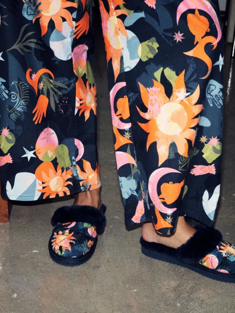 Never Fully Dressed Quilted Faux Fur Lined Mule Slippers