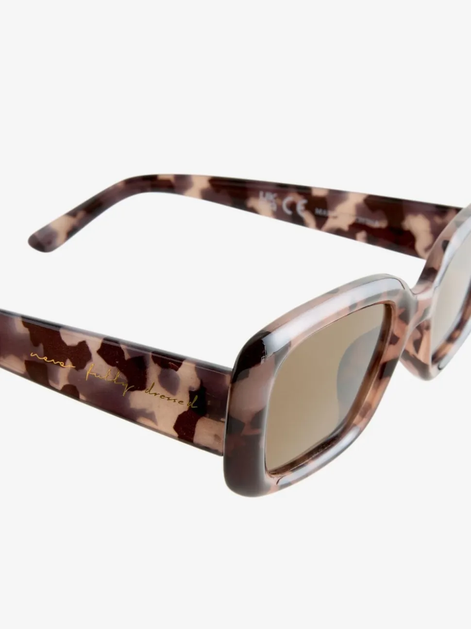 Never Fully Dressed Rectangle Tortoiseshell Sunglasses