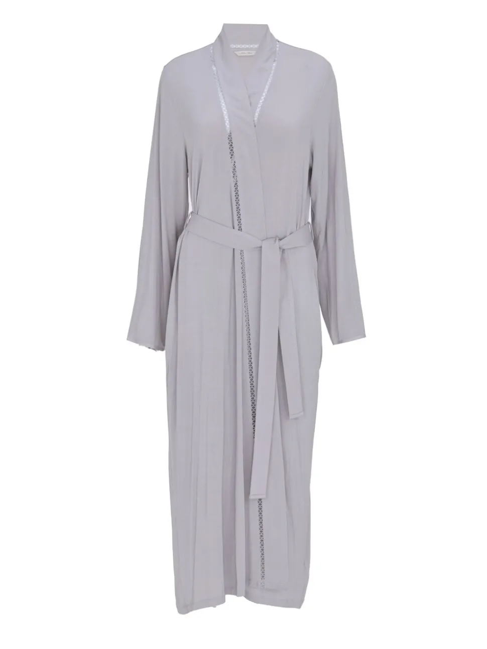Nora Rose Jersey Lace Insert Long Sleeve Dressing Gown