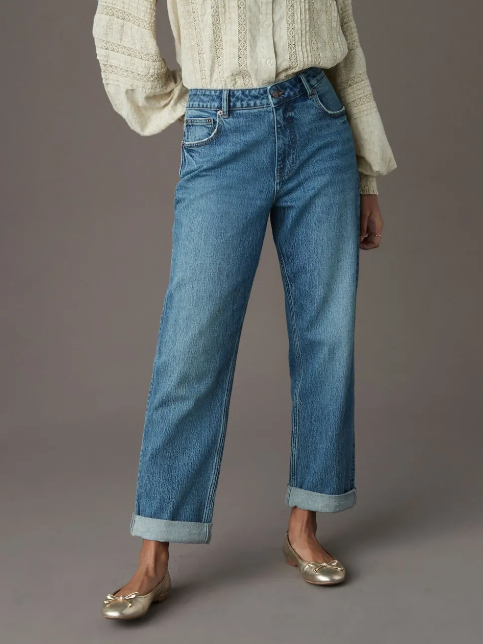 Normaal blauw - Boyfriend-jeans