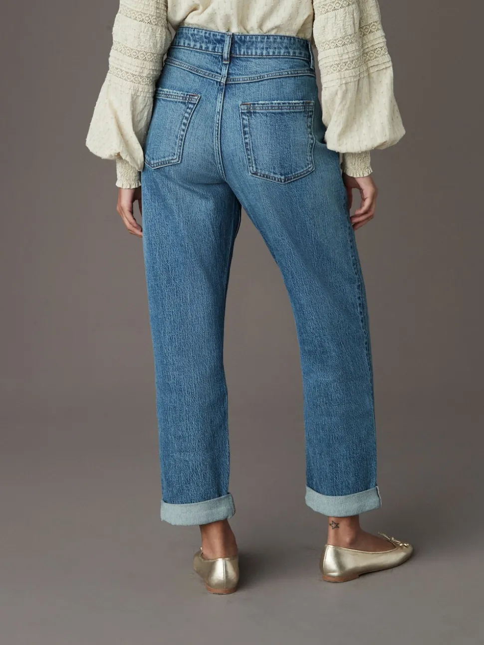 Normaal blauw - Boyfriend-jeans
