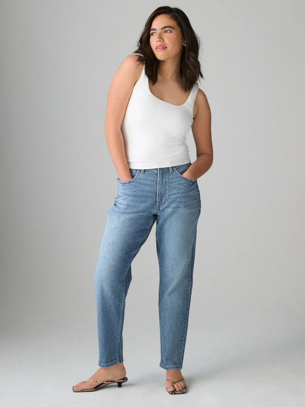 Normaal blauw - Hourglass comfortabele mom jeans met stretch en stretch