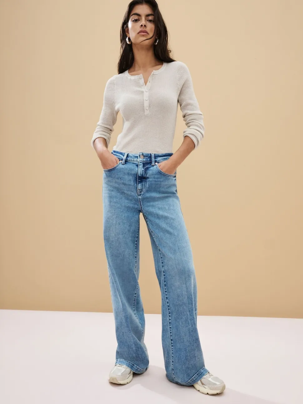Normaal blauw - Jeans met wijde pijpen