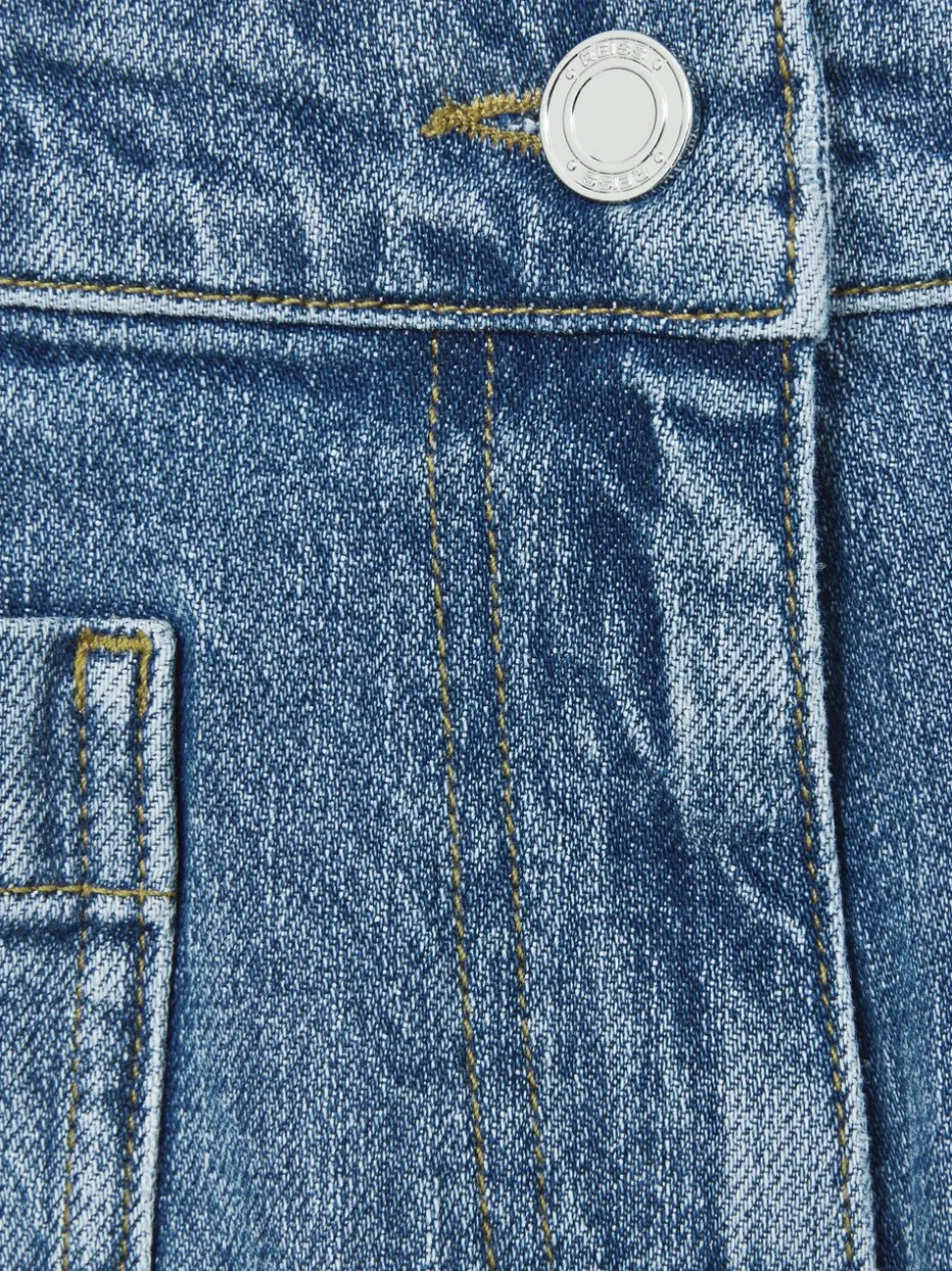 Normaal blauw - Reiss Kira Mid-Rise Patch Pocket Denim Shorts