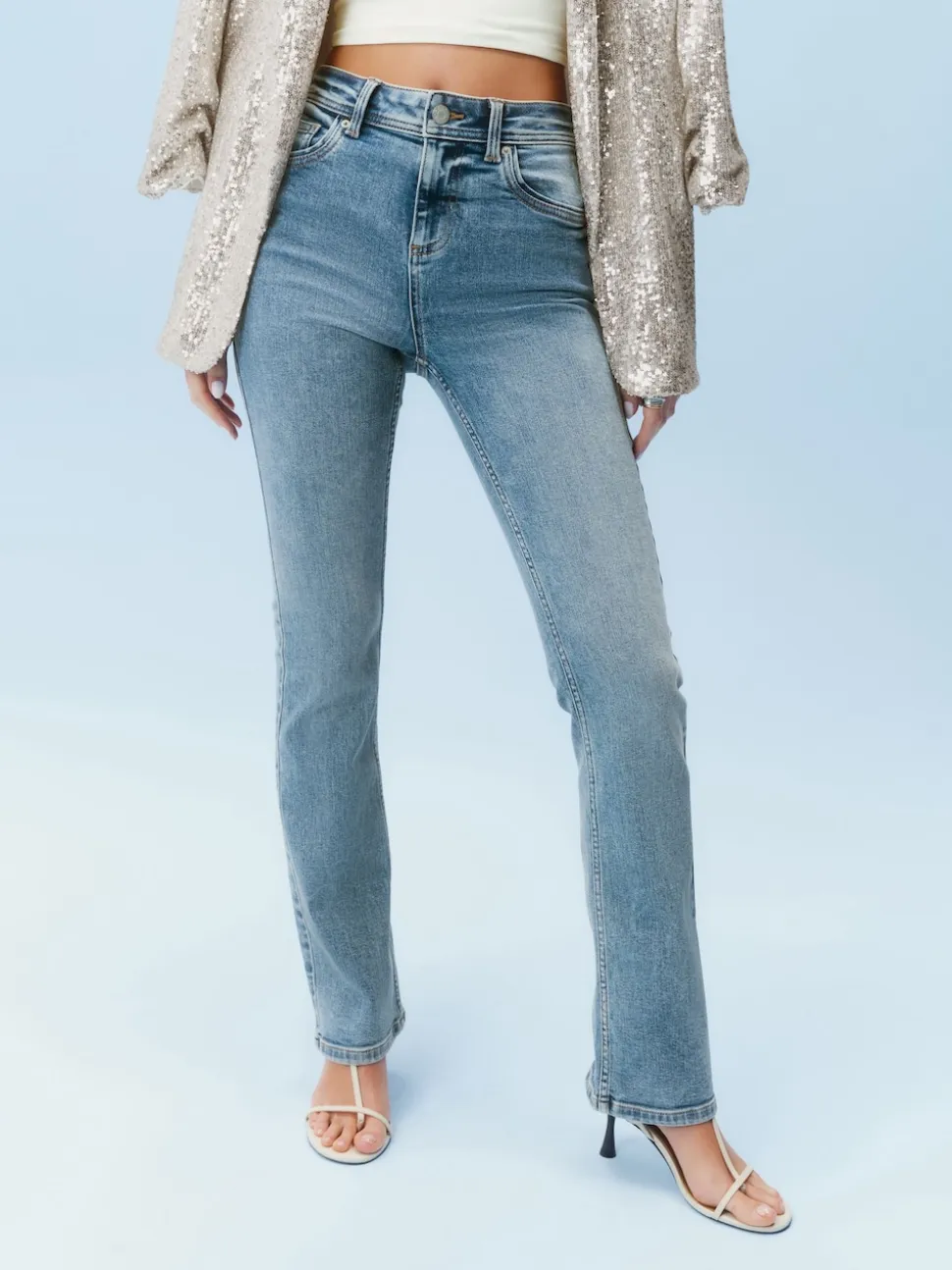 Normaal blauw - Superzachte bootcut-jeans