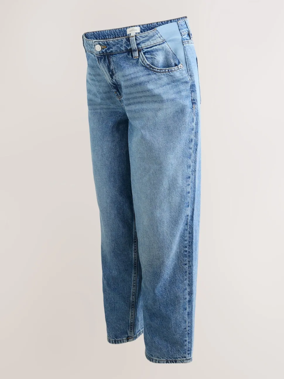 Normaal blauw - Zwangerschapsbarrel denim 100% katoenen jeans