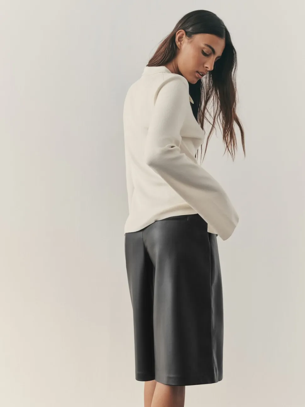 Nothing Ordinary Faux Leather Knee Length Bermuda Shorts