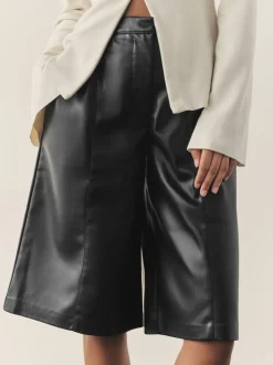 Nothing Ordinary Faux Leather Knee Length Bermuda Shorts