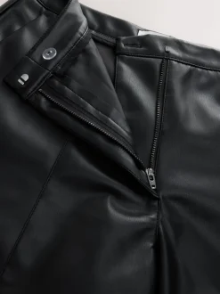 Nothing Ordinary Faux Leather Knee Length Bermuda Shorts