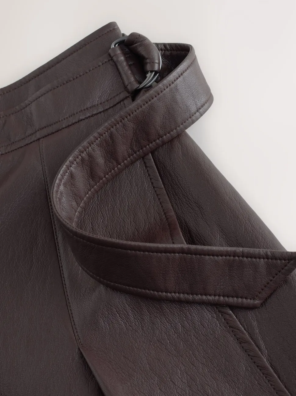 Nothing Ordinary Faux Leather Wrap Midi Kilt Skirt