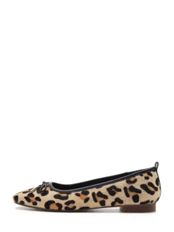 Off The Hook Pinner Leather Leopard Print Ballerinas