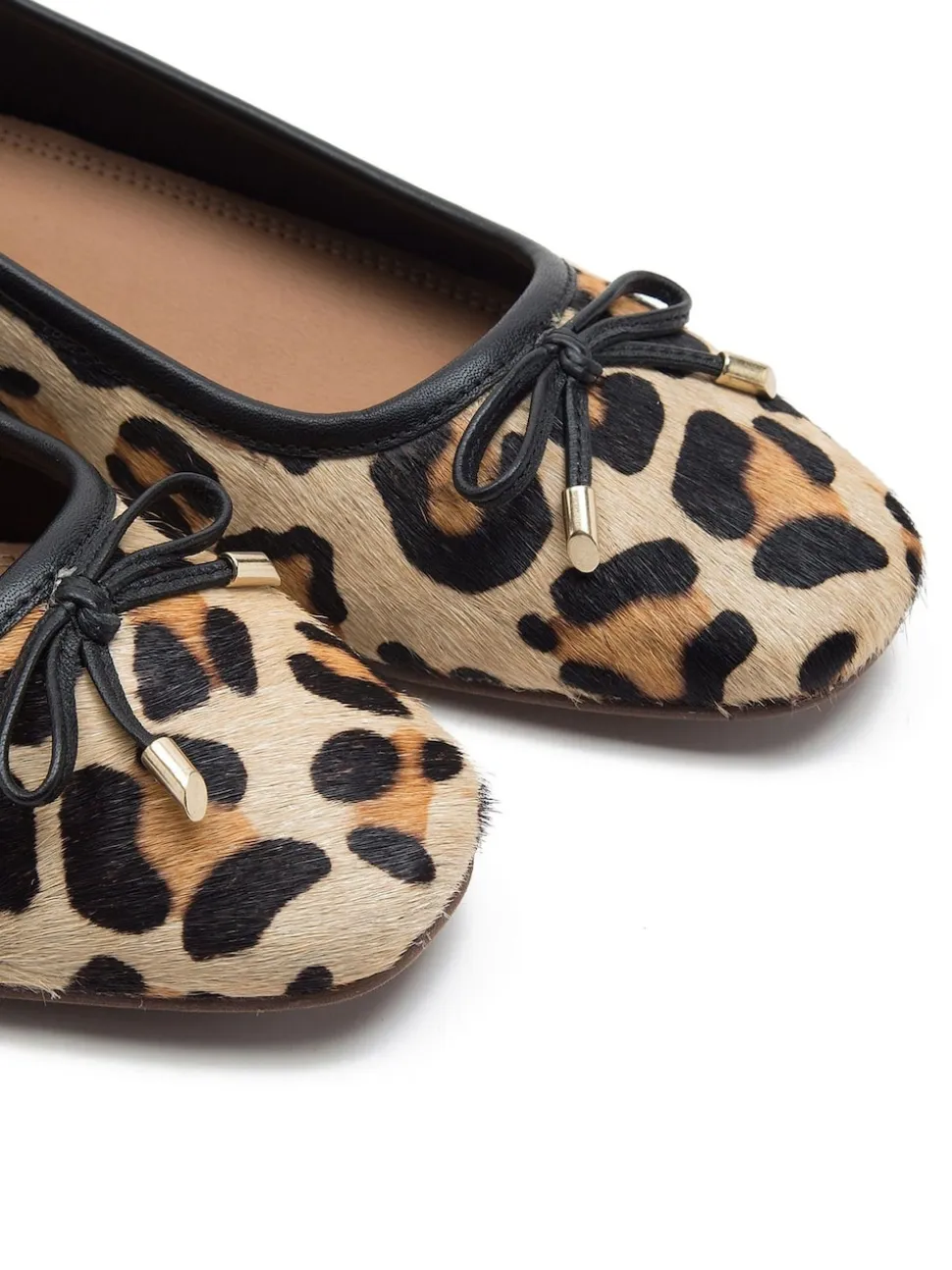 Off The Hook Pinner Leather Leopard Print Ballerinas