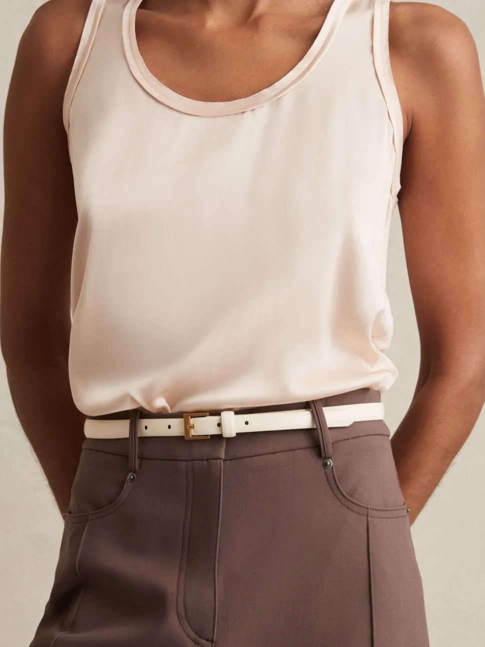 Off White - Reiss - Holly - Smalle leren riem