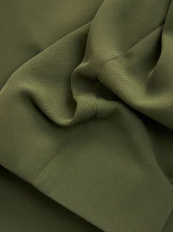 Olijfgroen - Ruimvallend blazer met gerimpelde mouwen