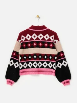 Oliver Bonas Cat Collared Knitted Bomber Jacket