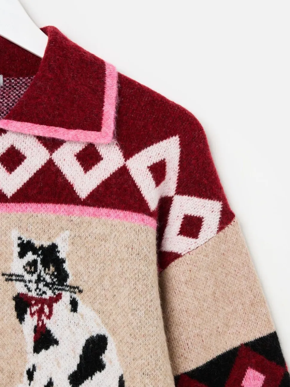 Oliver Bonas Cat Collared Knitted Bomber Jacket