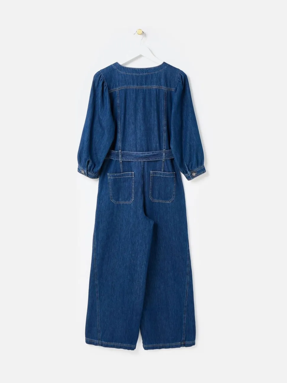 Oliver Bonas Denim V-Neck Tie Waist Jumpsuit