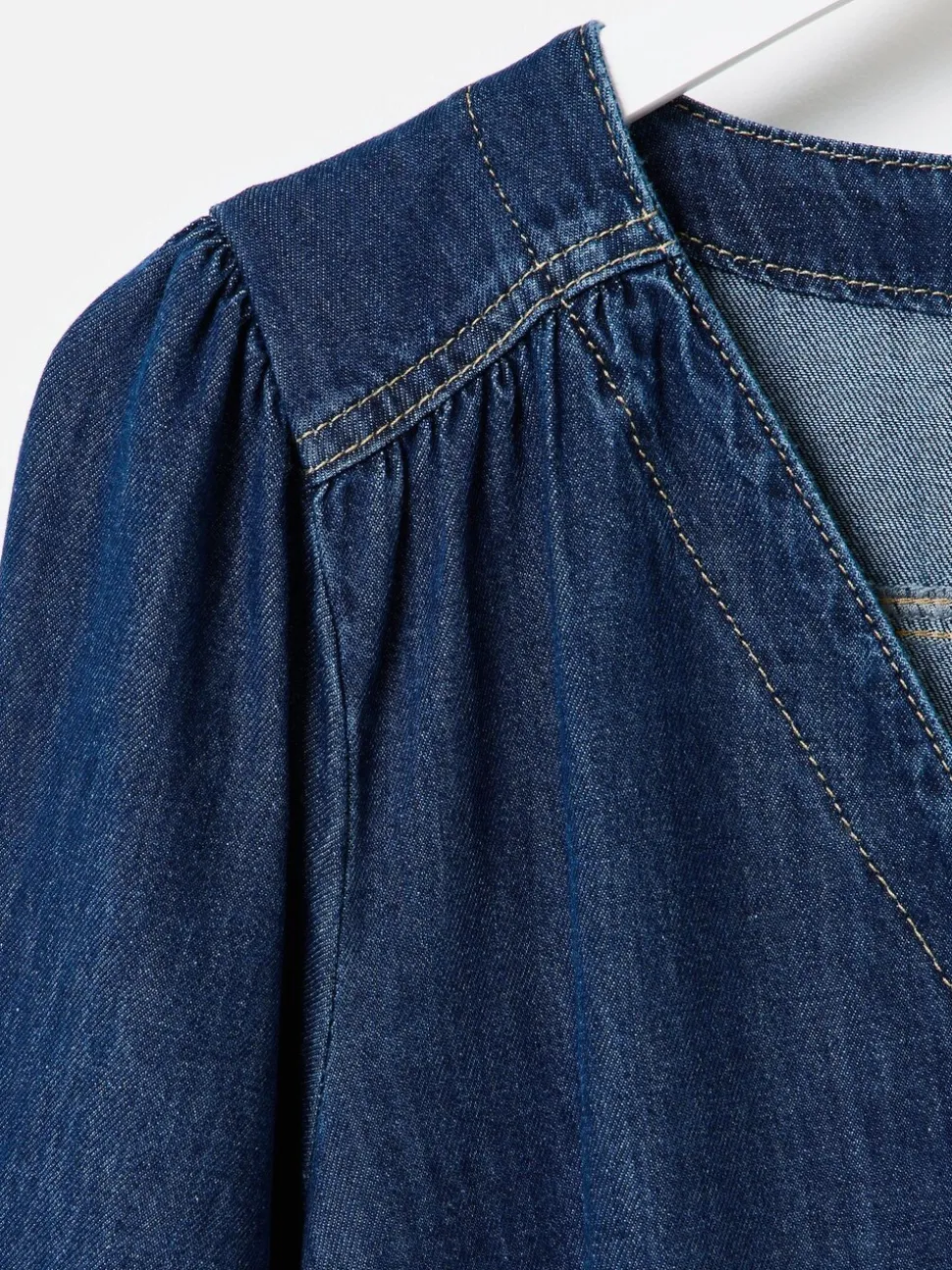 Oliver Bonas Denim V-Neck Tie Waist Jumpsuit
