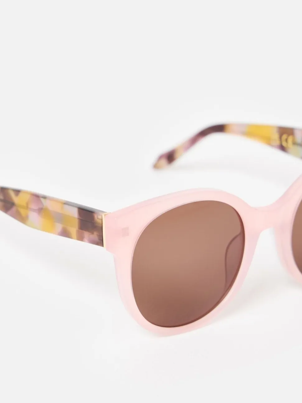 Oliver Bonas Faux Tortoiseshell Round Acetate Sunglasses