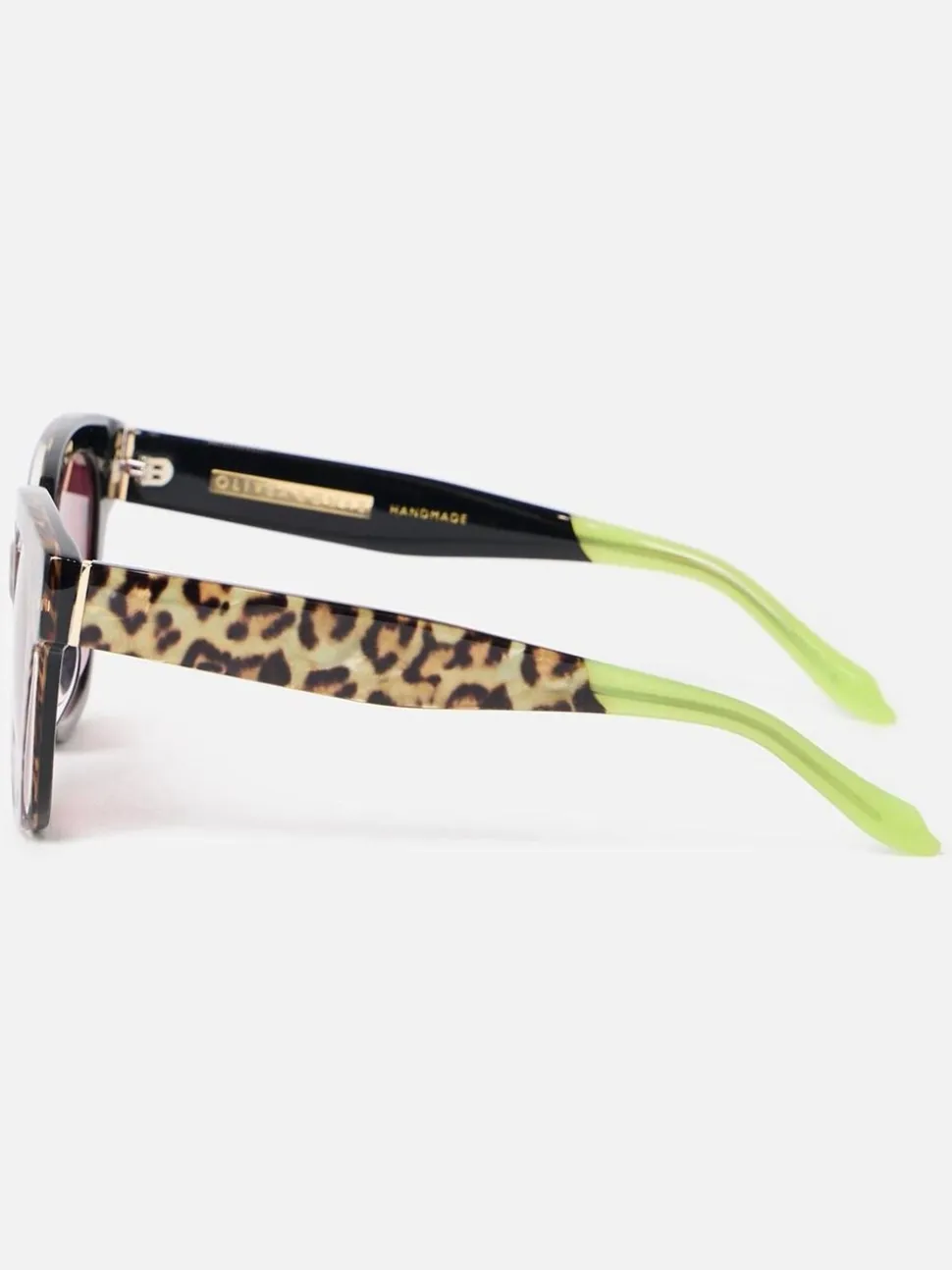 Oliver Bonas Leopard Print Square Acetate Sunglasses