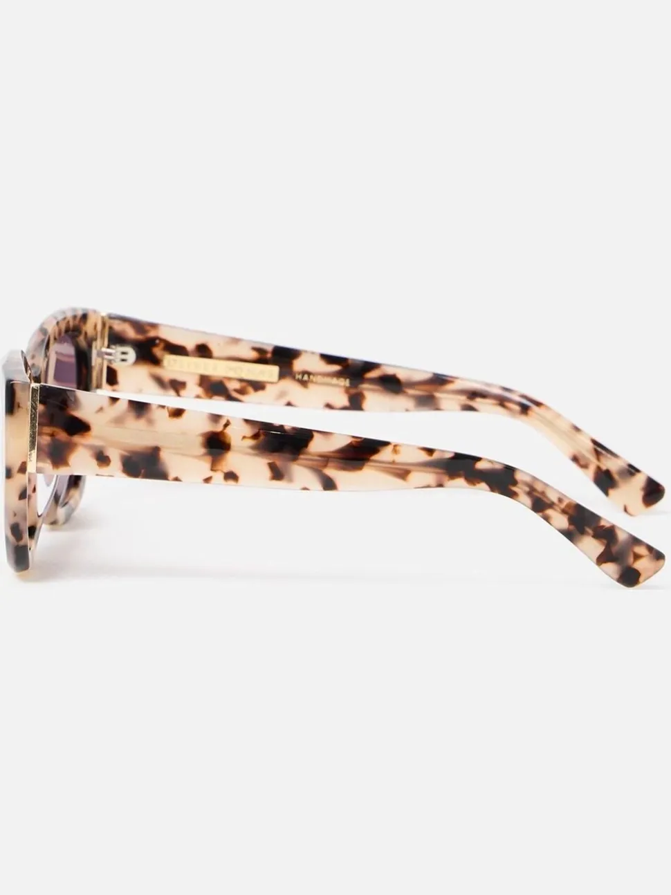 Oliver Bonas Milky Faux Tortoiseshell Angled Cat Eye Acetate Sunglasses