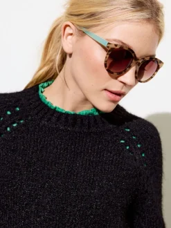Oliver Bonas Preppy Faux Round Sunglasses