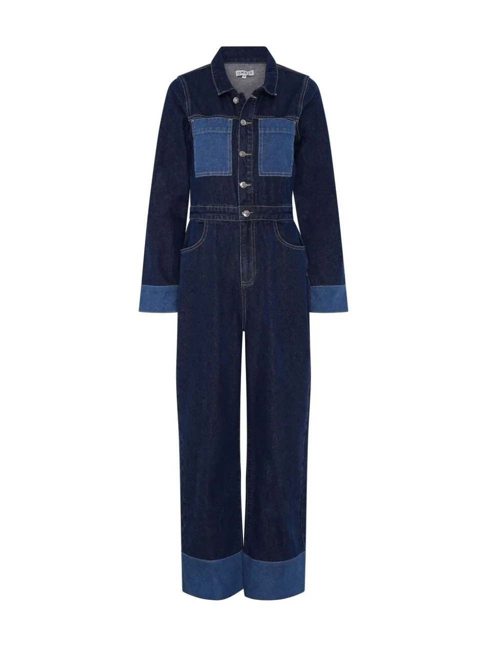 Omnes Diya Contrast Denim 100% Cotton Jumpsuit