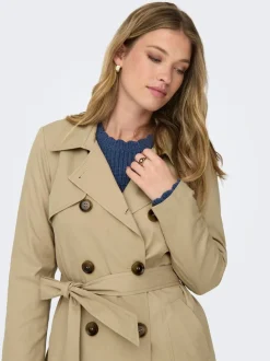 ONLY Double Breasted Classic Trench Coat