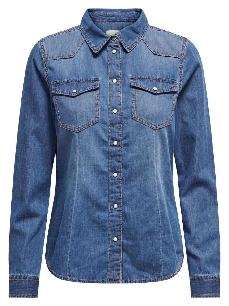 ONLY lichtgewicht denim overhemd van 100% katoen