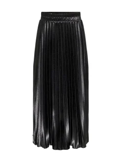 ONLY Metallic Pleated Midi Skirt