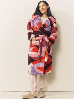 Orange Abstract Scene Print - Teddy Borg Dressing Gown