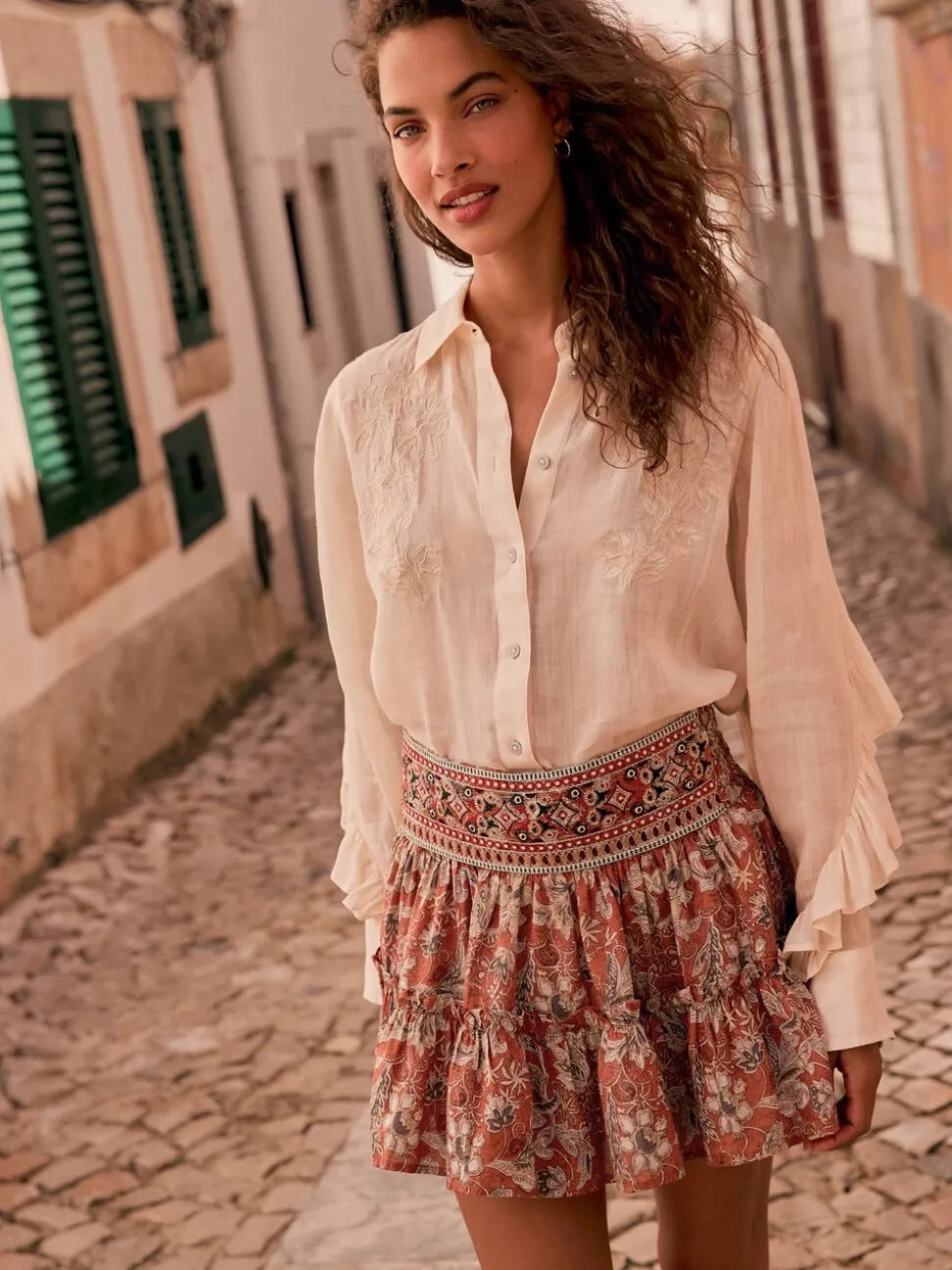 Oranje - Boho Rara Mini Skirt