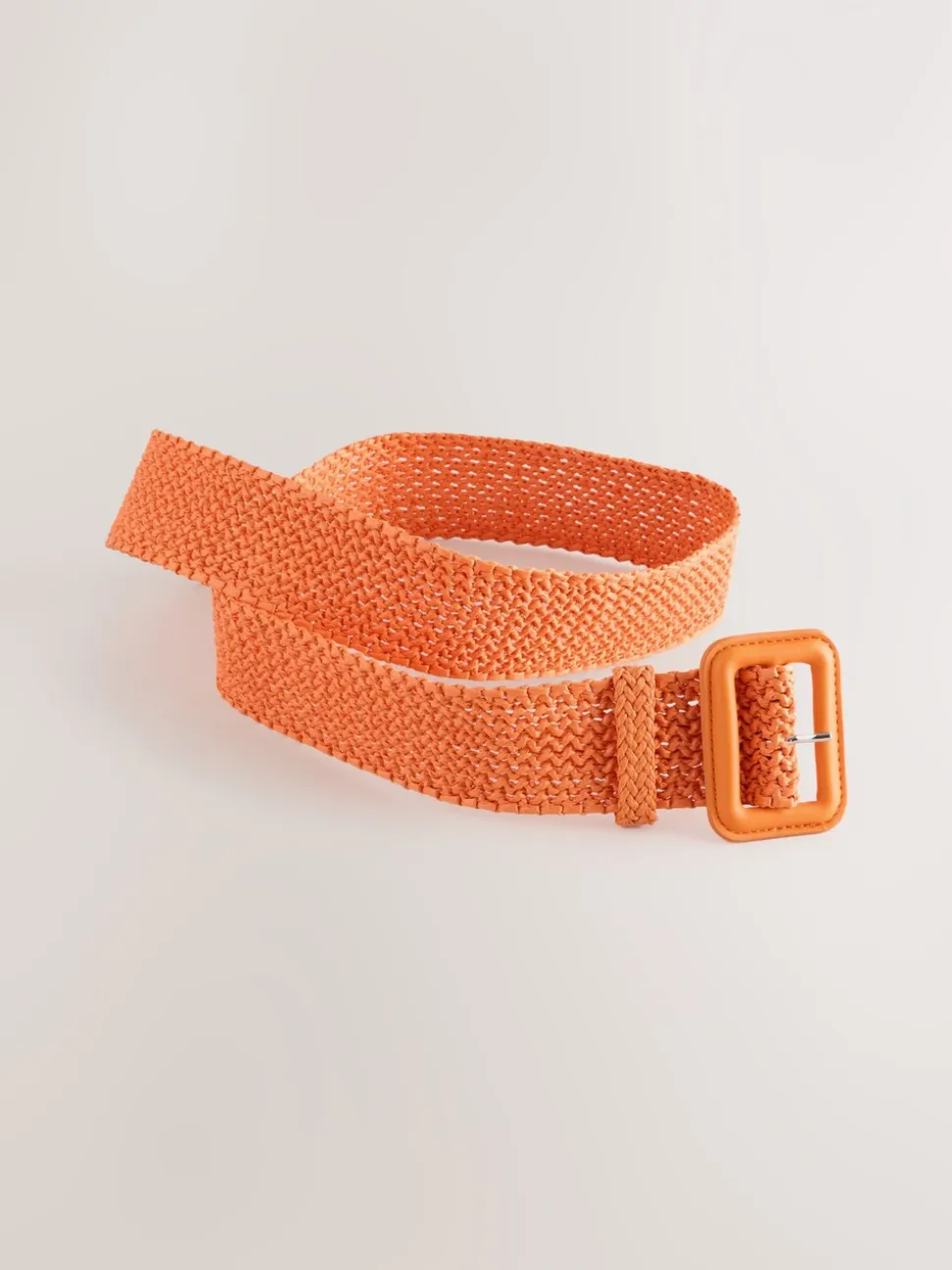 Oranje - Brede riem met raffia-effect