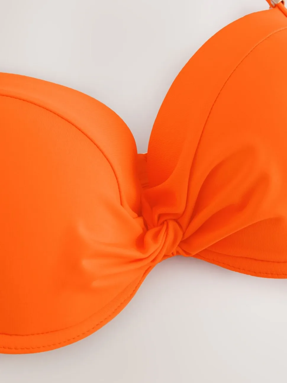Oranje - Buikcorrigerende bikinitop met vulling en beugel