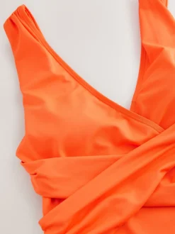 Oranje - Diepuitgesneden buikbedekkend badpak