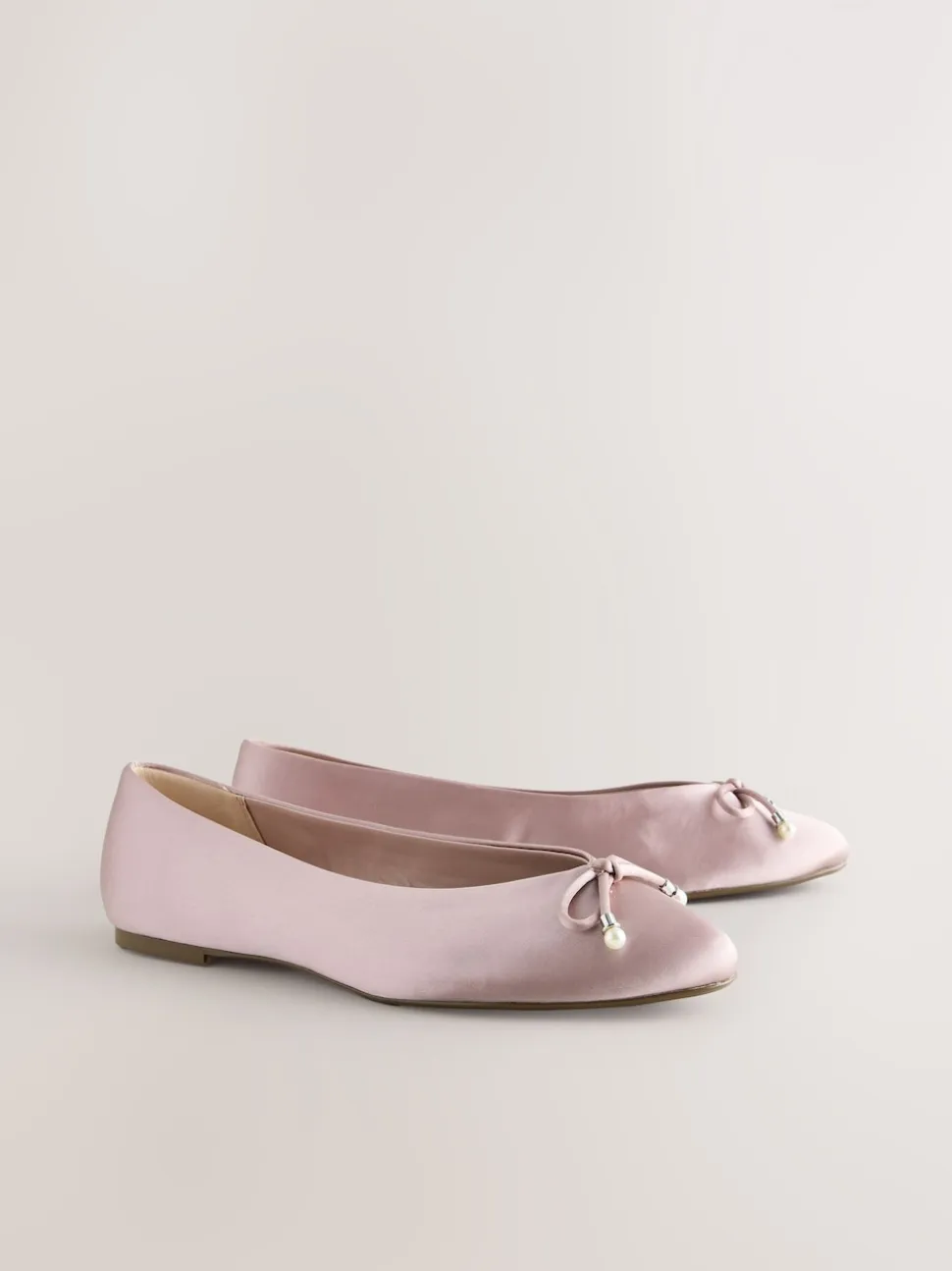 Oudroze - Ballerina's met pareleffect en strikdetail voor bruidsmeisjes
