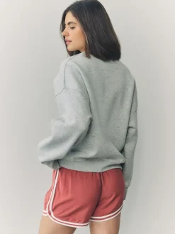 Oudroze - Sportshort met contrasterende Streep