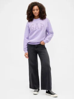 Paars - Gap - Relaxed sweatshirt met logo