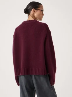 Paars - Hush Cora Relaxed Chunky Cashmere Crew Jumper