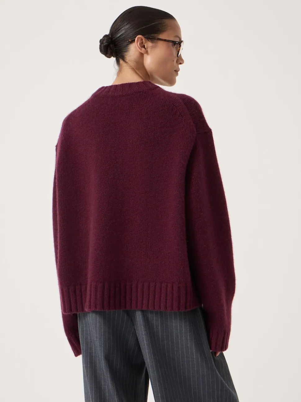Paars - Hush Cora Relaxed Chunky Cashmere Crew Jumper