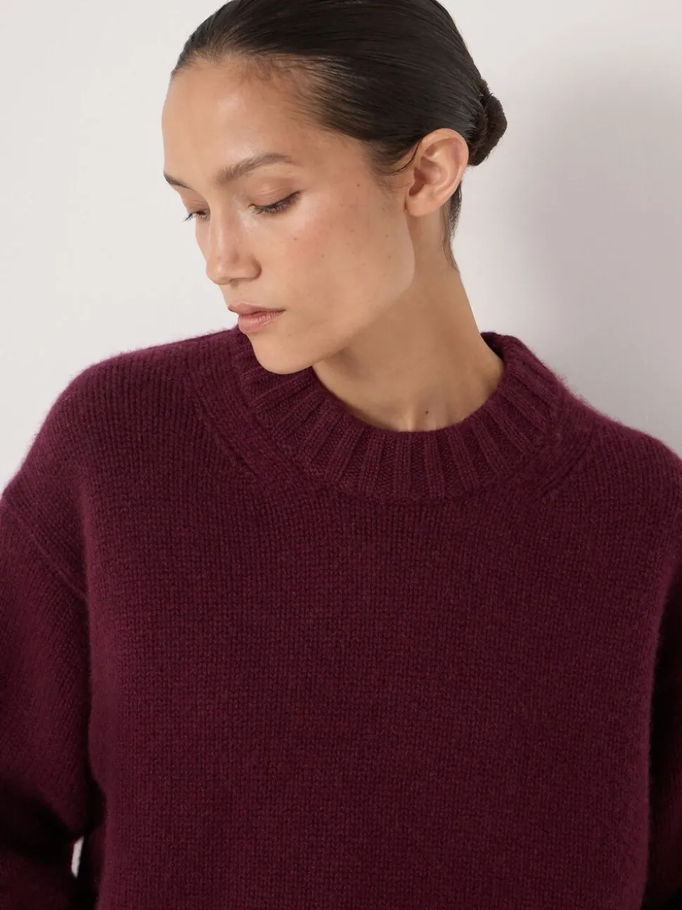 Paars - Hush Cora Relaxed Chunky Cashmere Crew Jumper