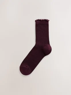 Paars - Lettuce Welt Ankle Socks 5 Pack