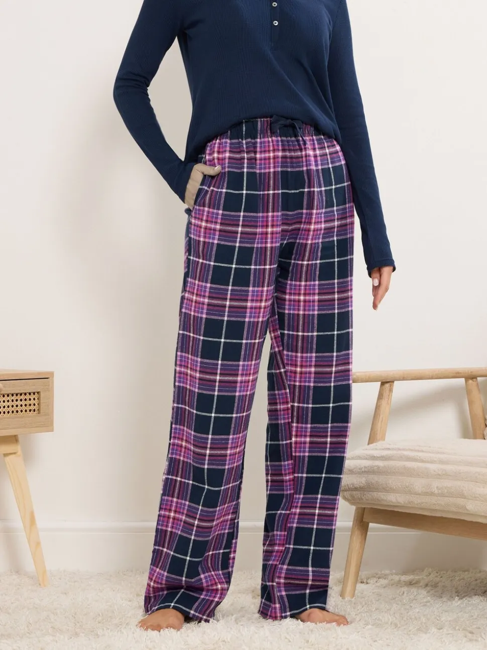 Paars - Long Tall Sally geruite pyjama