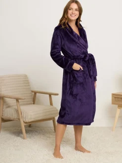 Paars - M&Co Ribbon Shawl Collar Robe