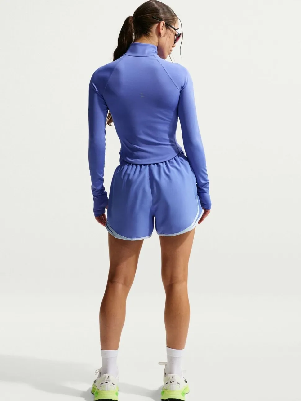 Paars - Nike Tempo Dri-FIT 3 hardloopshorts met halfhoge taille