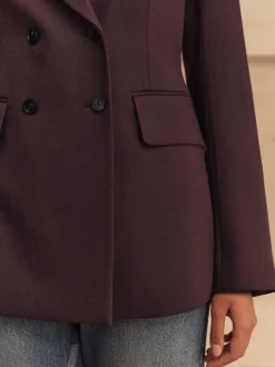 Paars - N.Premium Wool Blend Twill Blazer