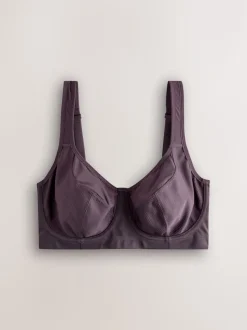 Paarsblauw - DD+ Non Pad Full Cup Dry Tech High Impact Sports Bra