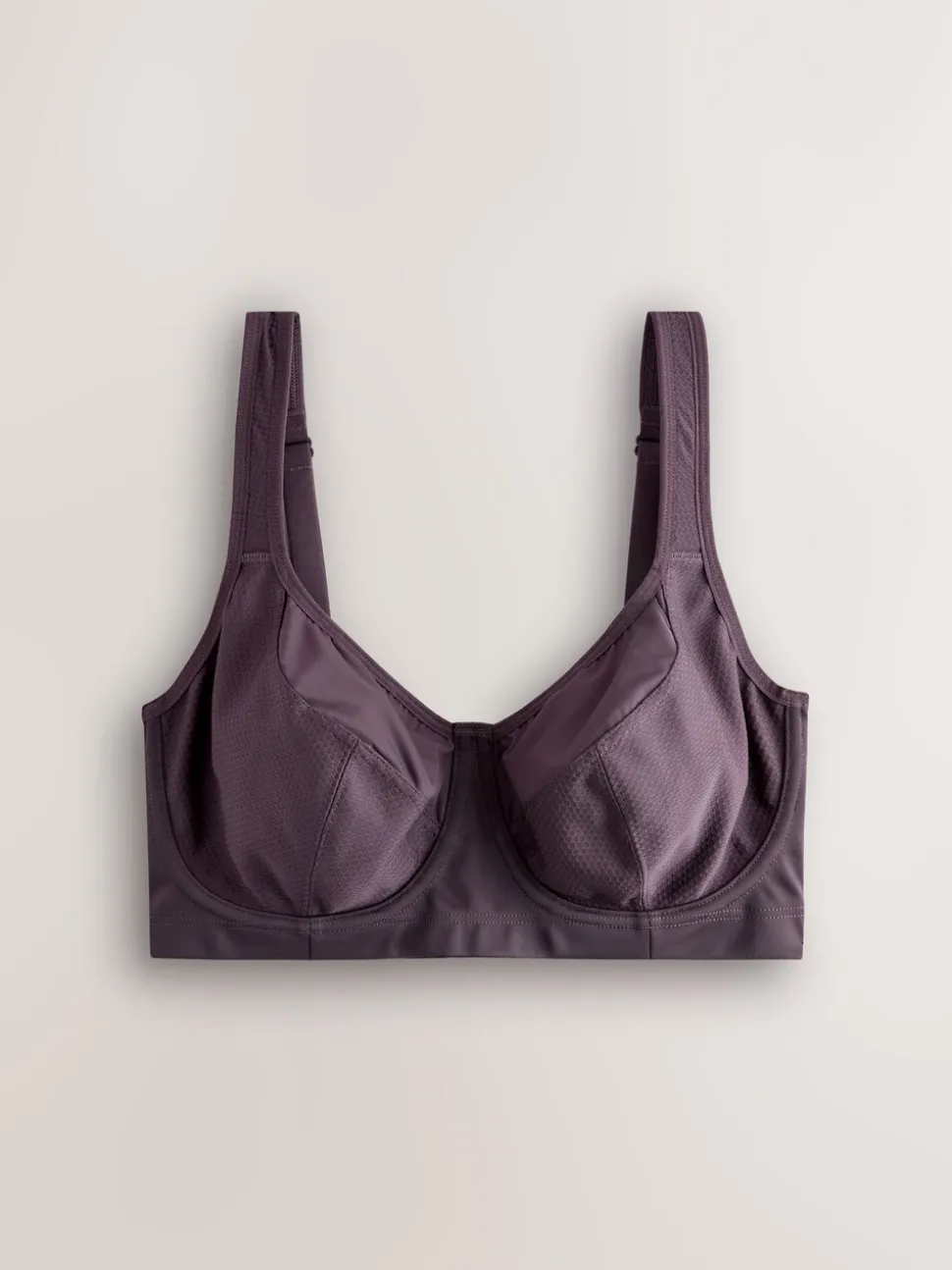 Paarsblauw - DD+ Non Pad Full Cup Dry Tech High Impact Sports Bra