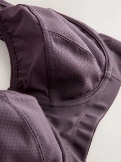 Paarsblauw - DD+ Non Pad Full Cup Dry Tech High Impact Sports Bra