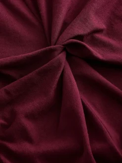 Paarsblauw - Zomerse T-shirtjurk met draai en korte mouwen